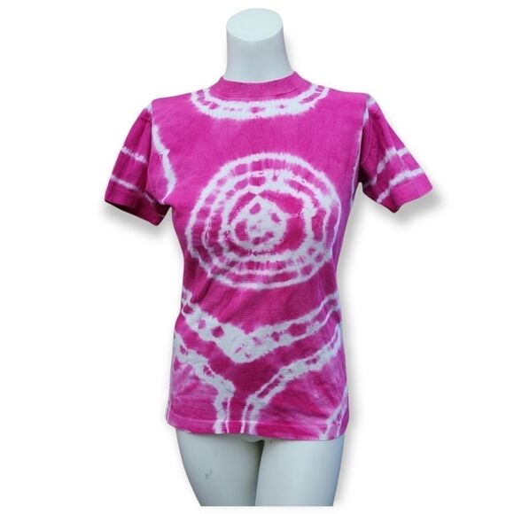 Tie dyed pink and white boho tee shirt Medium - Picture 1 of 6